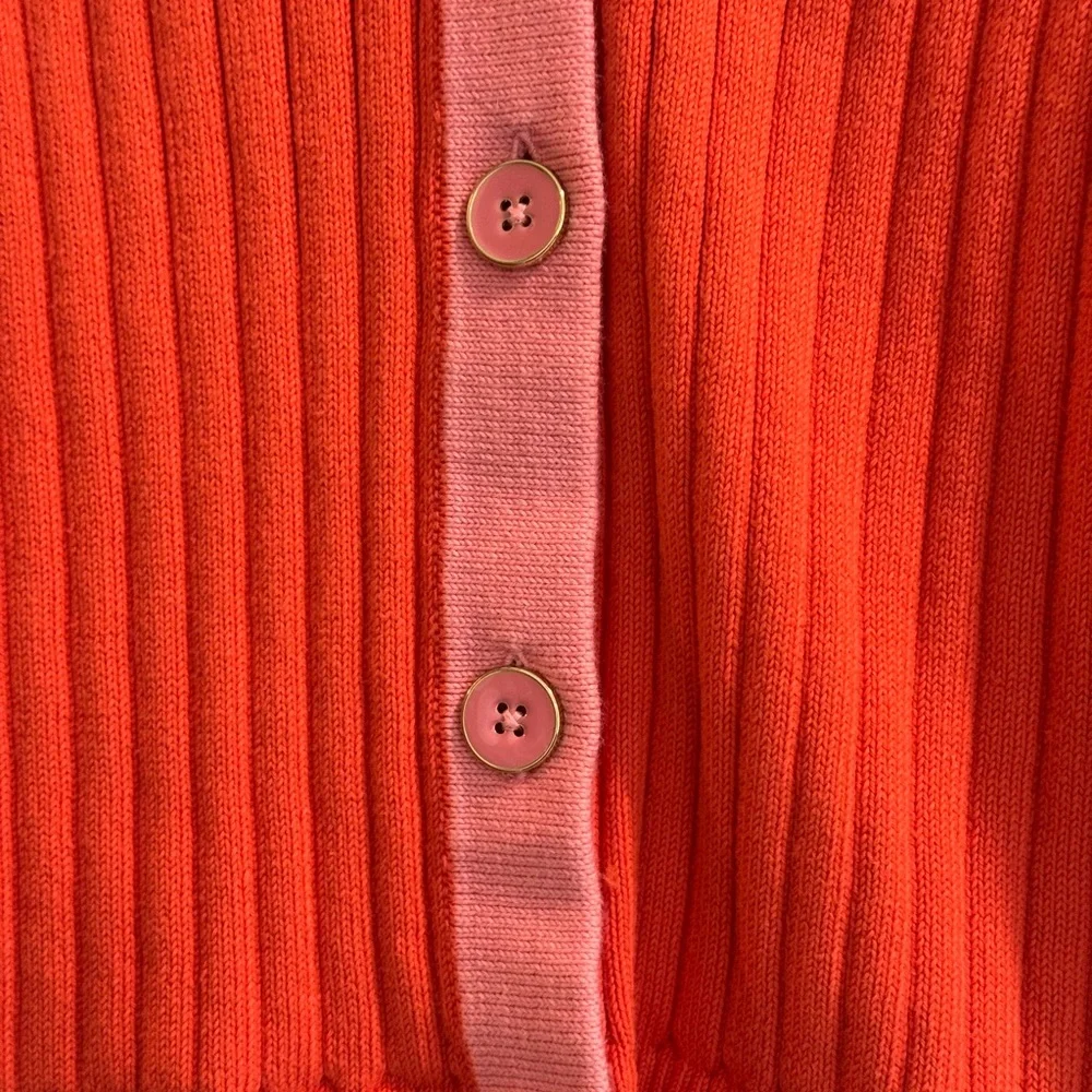 Talbots Orange and Pink Ribbed Cardigan set - Picture 3 of 12